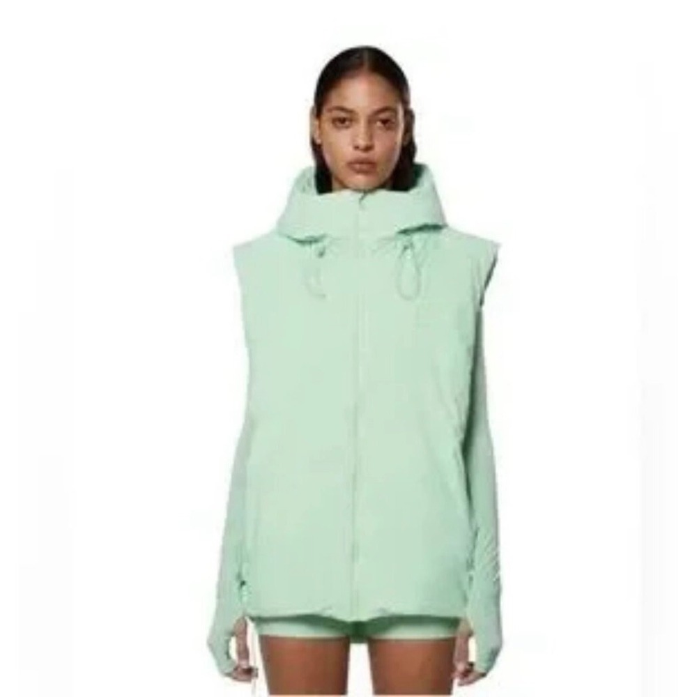 NWT Rains Unisex Puffer Loop Vest in Mineral Mint Green $250